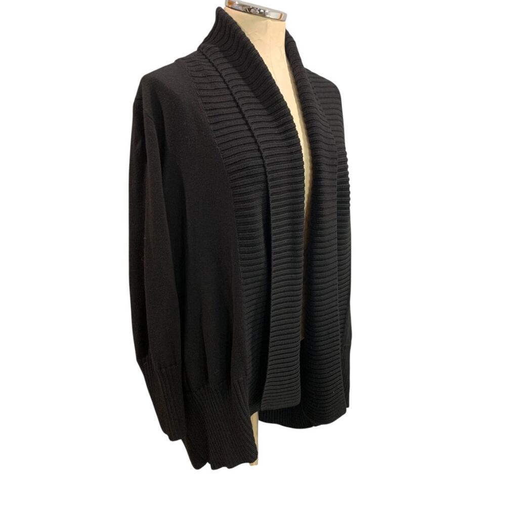 Size 3X International Concepts Woman‎ Black Sweater Open cShawl Collar